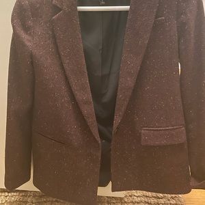 Banana Republic Burgundy Tweed Long Blazer